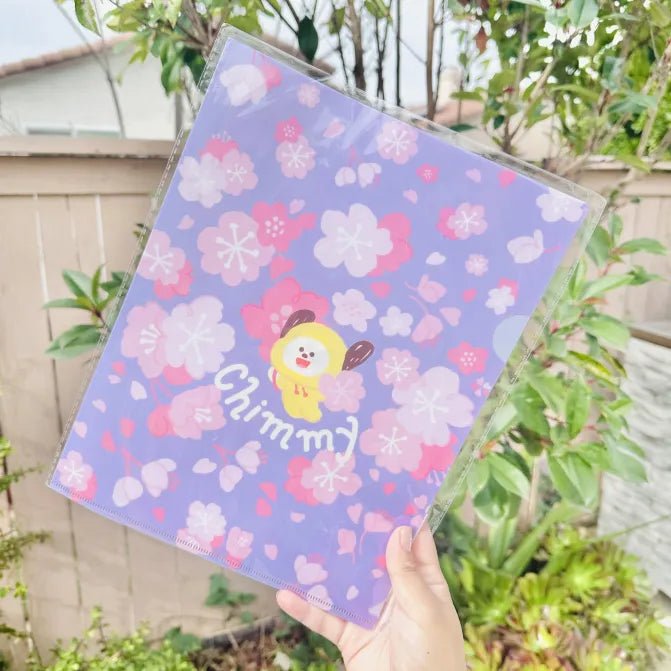 [CHIMMY] "BT21 Cherry Blossom Breeze" A4 File Folder - Rosey’s Kawaii Shop
