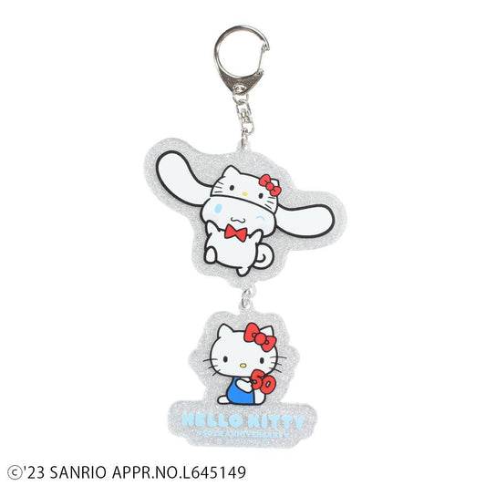 [Cinnamoroll] Limited "Hello Kitty 50th Anniversary" Acrylic Bag Charm - Rosey’s Kawaii Shop