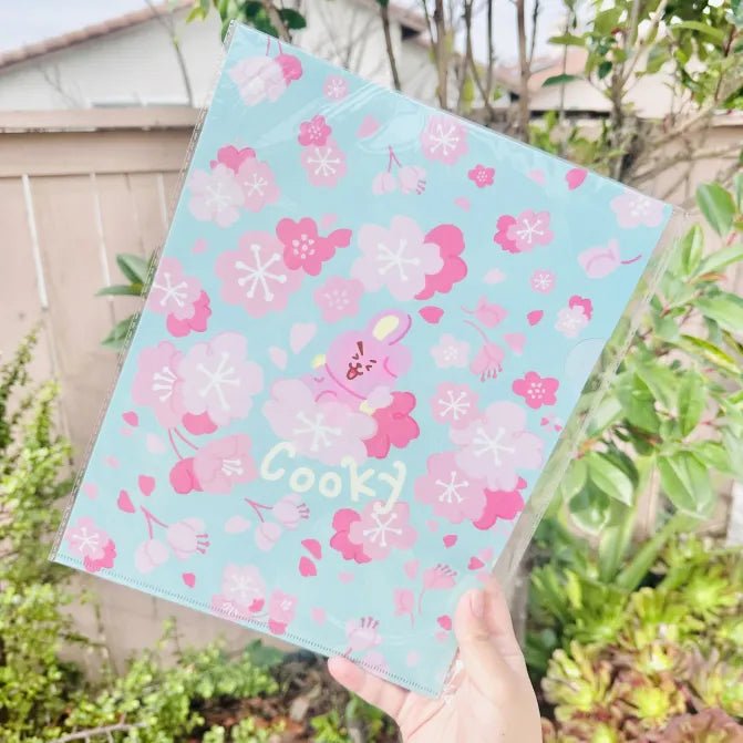[COOKY] "BT21 Cherry Blossom Breeze" A4 File Folder - Rosey’s Kawaii Shop