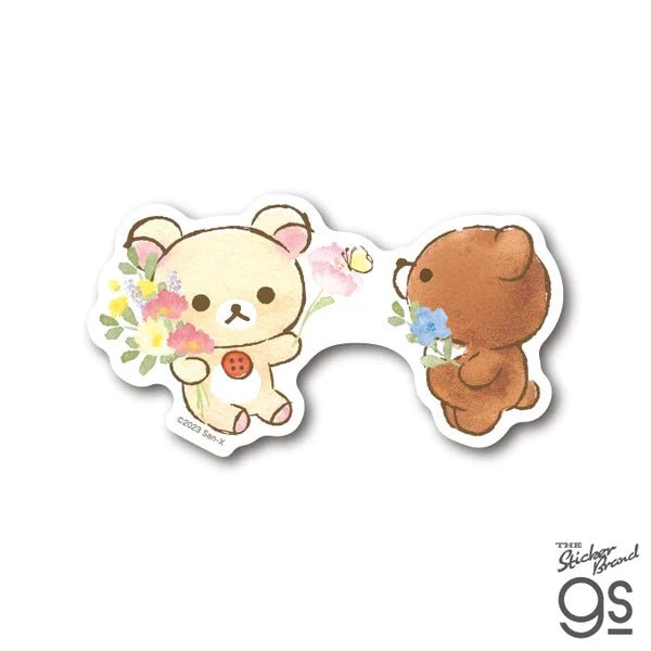 [Flower Bouquet Picking] Rilakkuma Die-Cut Sticker - Rosey’s Kawaii Shop