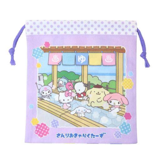 [Foot Bath] "Hot Springs x Sanrio" Drawstring Bag - Rosey’s Kawaii Shop