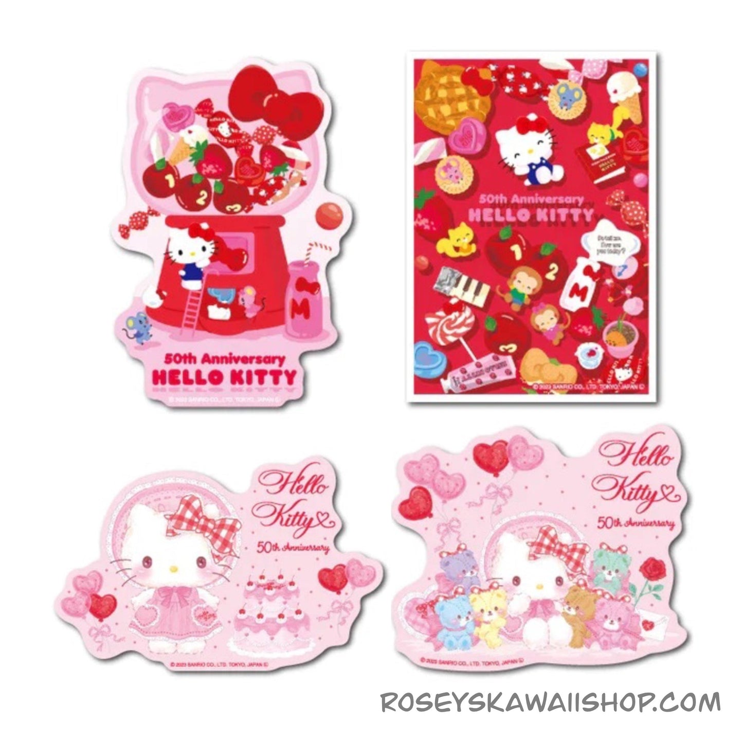 "Hello Kitty 50th Anniversary" Die-Cut Sticker - Rosey’s Kawaii Shop