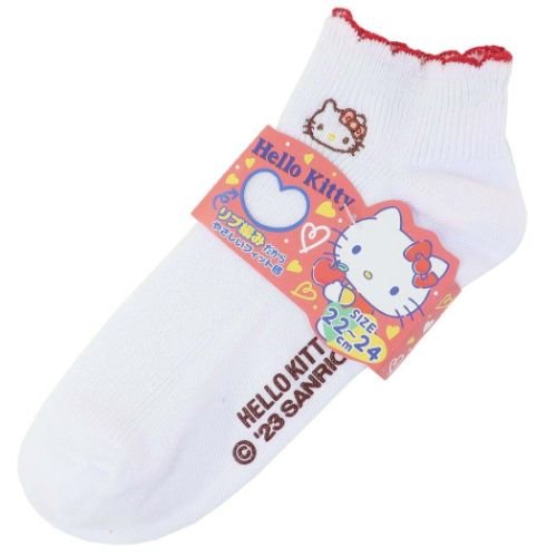 [HELLO KITTY] Sanrio "Rib Embroidery" Socks - Rosey’s Kawaii Shop