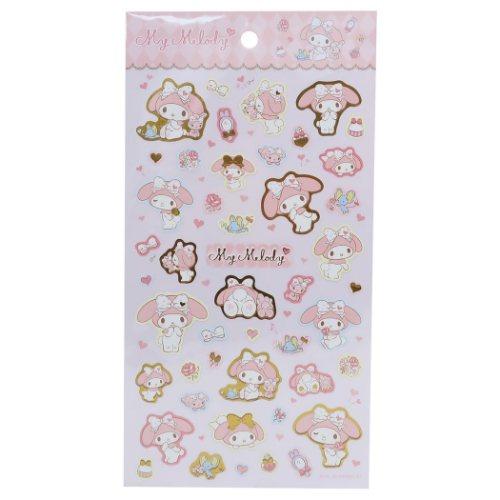"My Melody" Gold Sticker Sheet - Rosey’s Kawaii Shop
