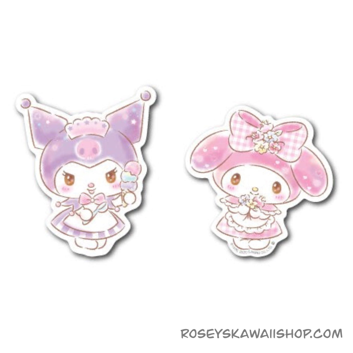 "My Melody & Kuromi Pastel Glitter" Die-Cut Sticker - Rosey’s Kawaii Shop