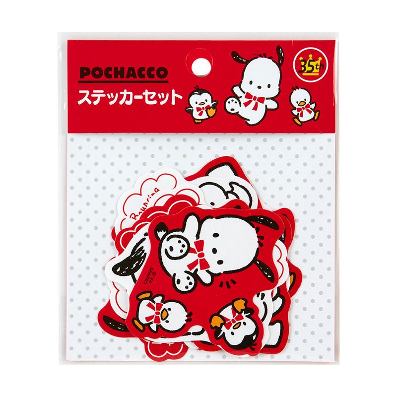 "Pochacco 35th Anniversary Red Ribbon" Sticker Flakes - Rosey’s Kawaii Shop