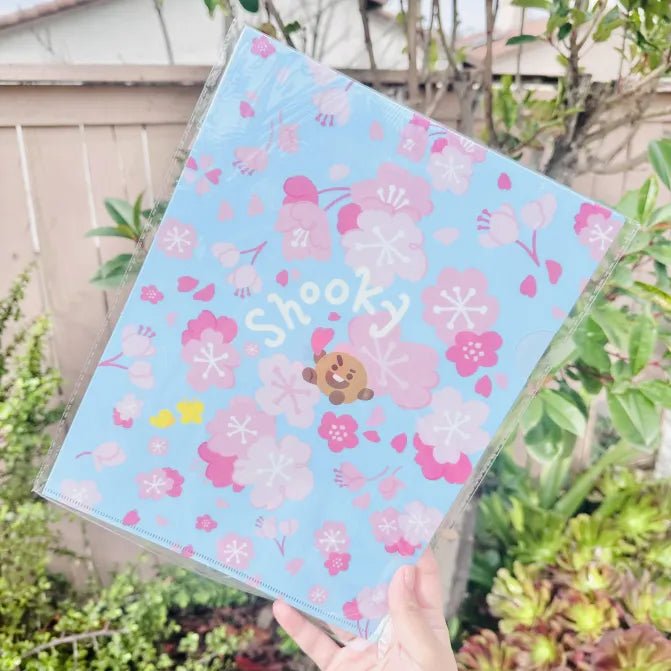 [SHOOKY] "BT21 Cherry Blossom Breeze" A4 File Folder - Rosey’s Kawaii Shop