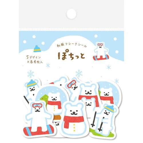 [Snow & Polar Bear] "Pochitto" Sticker Flakes - Rosey’s Kawaii Shop