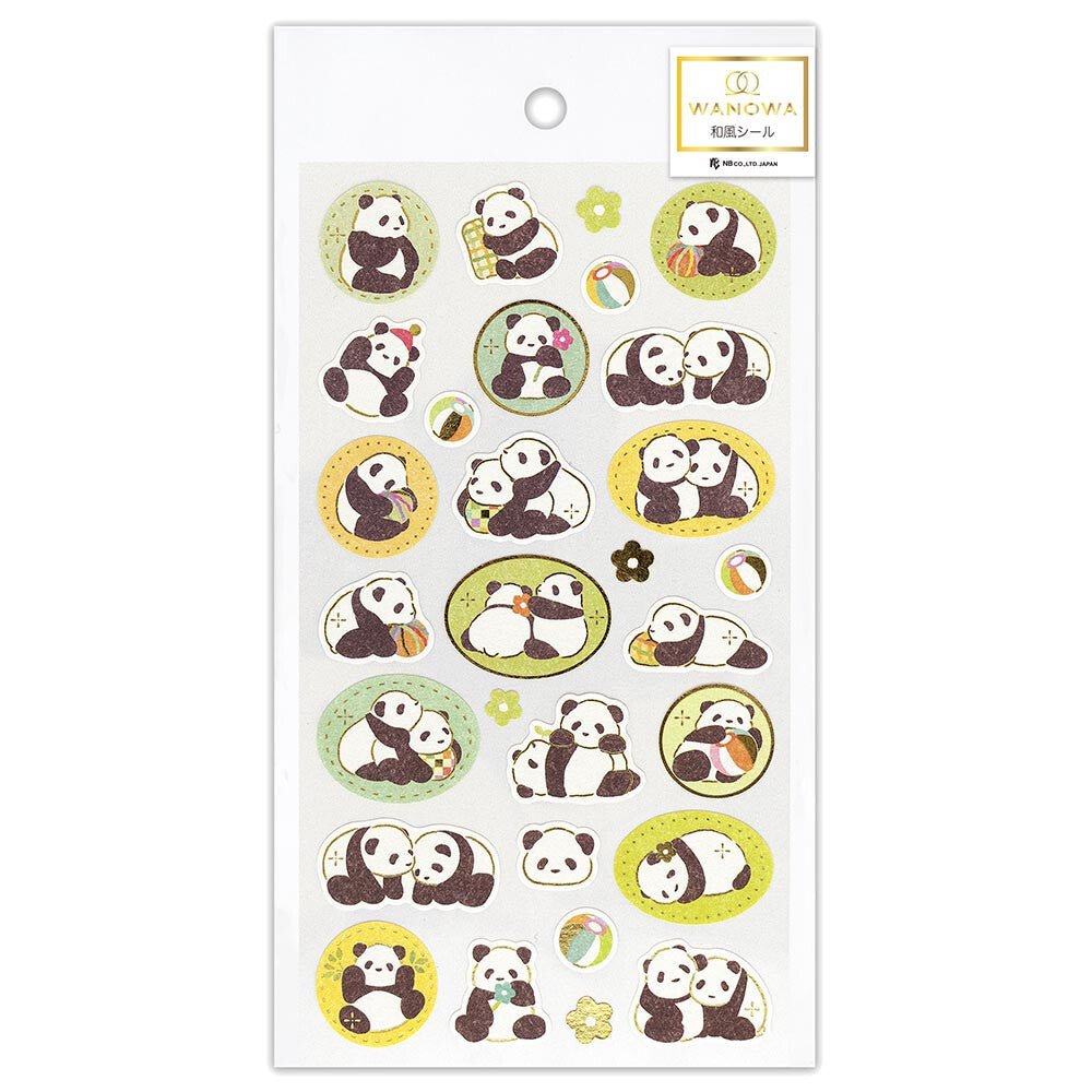 "WANOWA Green Panda" Sticker Sheet - Rosey’s Kawaii Shop